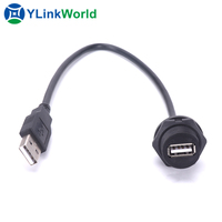 Industrielle Wasserdichte USB 3.0 2.0 Mini-USB-Einbaubuchse mit 1m 2m 3m 4m 5m Kabel IP67 IP68 Steckverbinder