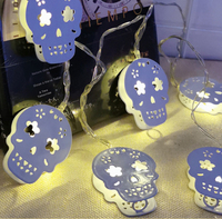Lumière décorative d'ambiance LED, lumière colorée en forme de crâne blanc, idéale pour la décoration de scène d'Halloween