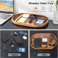 Plateau en bois OEM/ODM, plateau de service personnalisé, style moderne, plateau de service ovale en bois, plateau de rangement