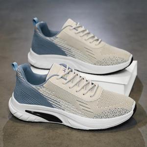 Zapatos Deportivos de Malla con Cordones para Hombre, Nuevos Modelos de Verano 2025, Transpirables, Modernos, Versátiles, con Entresuela de PVC de Suela Gruesa, Resistentes al Desgaste - Product Image 3