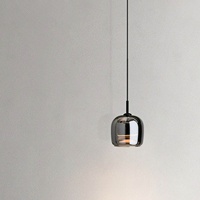 Vente flash : Lampe suspendue LED classique en verre fumé, idéale pour le salon, la chambre à coucher, le chevet, à économie d'énergie et à hauteur réglable