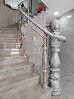 PAIA STONE Balustrades et colonnes modernes en onyx naturel poli pour escaliers de villas et d'hôtels, décoration intérieure