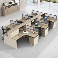 Ensemble de bureaux modulaires écologiques et personnalisables pour personnel, avec chaise et cloison de séparation en L pour bureau