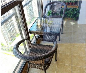 Meubles d'extérieur imperméables de bonne qualité, barbecue familial, <span class=keywords><strong>protection</strong></span> solaire, table et chaises de salle à manger en plastique et en bois, ensemble de banquet - Product Image 3