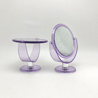 Miroir de bureau en plastique en gros d'usine rond double face cadeau promotion miroir cosmétique 2X miroir de grossissement 3