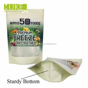 定制印花冻干糖果袋站立聚酯薄膜食品包装袋28克，带透明窗袋聚酯薄膜