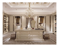 Meuble de dressing en forme de U, style néoclassique, en bois blanc élégant et personnalisé, pour bijoux