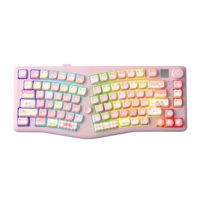 Clavier mécanique sans fil OEM ODM A75, disposition Alice 75% répartie, clavier rétroéclairé RGB à commutation à chaud avec bouton rotatif, touches Cat, 24GUSBCB