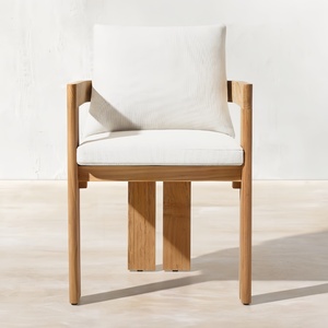 Ensemble de table à manger de style nordique pour véranda, chaise en métal de qualité supérieure avec revêtement en poudre et coussin résistant au soleil - Product Image 2
