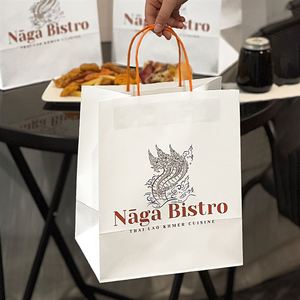 Sacs en papier kraft personnalisés, écologiques, biodégradables, pour la livraison de nourriture à emporter, emballages pour restaurants, sacs à emporter - Product Image 2