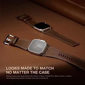 Correas de Cuero Suitisbest al por Mayor de Fábrica, Compatibles con <span class=keywords><strong>Apple</strong></span> <span class=keywords><strong>Watch</strong></span> <span class=keywords><strong>Ultra</strong></span> de 49 mm, <span class=keywords><strong>Correa</strong></span> de Repuesto de Cuero Genuino de Piel de Becerro - Product Image 5