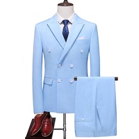 Costume de smoking de luxe pour homme, coupe ajustée, croisé, 2 pièces, idéal pour marié, affaires et mariage
