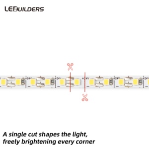 ไฟ LED แบบเส้น พรีเมียม ฟรีคัท 24V 200LEDs SMD ทองแดง บางเฉียบ 5 เมตร แสงวอร์มไวท์ CRI90 สูง ควบคุมด้วยเสียง WiFi ตัดได้ สำหรับบ้าน - Product Image 2