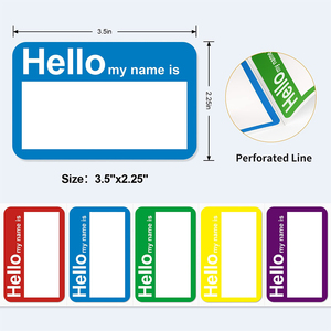Carta di rame ecologica multicolore <span class=keywords><strong>ciao</strong></span> il mio nome è adesivi per etichette con nome adesivo per bambini - Product Image 4