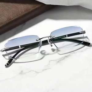 Gafas de Lectura Fotocromáticas con Corte de Diamante Sin Montura para Hombre y Mujer, con Logotipo Personalizado 2025, de Lujo, con Cambio de Color, para Presbicia - Product Image 4