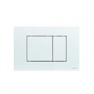 Placa de descarga doble Metis blanca de 40 cm de ancho, 25 cm de alto y 30 cm de largo con válvulas de descarga - Product Image 3