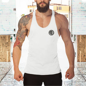 Débardeur de sport décontracté en coton tricoté pour homme avec logo personnalisé, idéal pour la musculation et l'entraînement estival - Product Image 3
