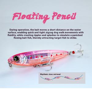 Nouvelles leurres flottantes en plastique avec paillettes 5g 8g 12g 20g, leurres crayon pour la pêche en eau salée et en eau douce, leurres durs pour la pêche - Product Image 5