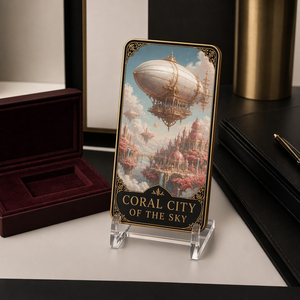 La Ciudad Coral del Cielo: Set de Colección de Tarjetas Metálicas Grabadas Premium para Coleccionistas Profesionales y Regalos de Lujo - Product Image 3