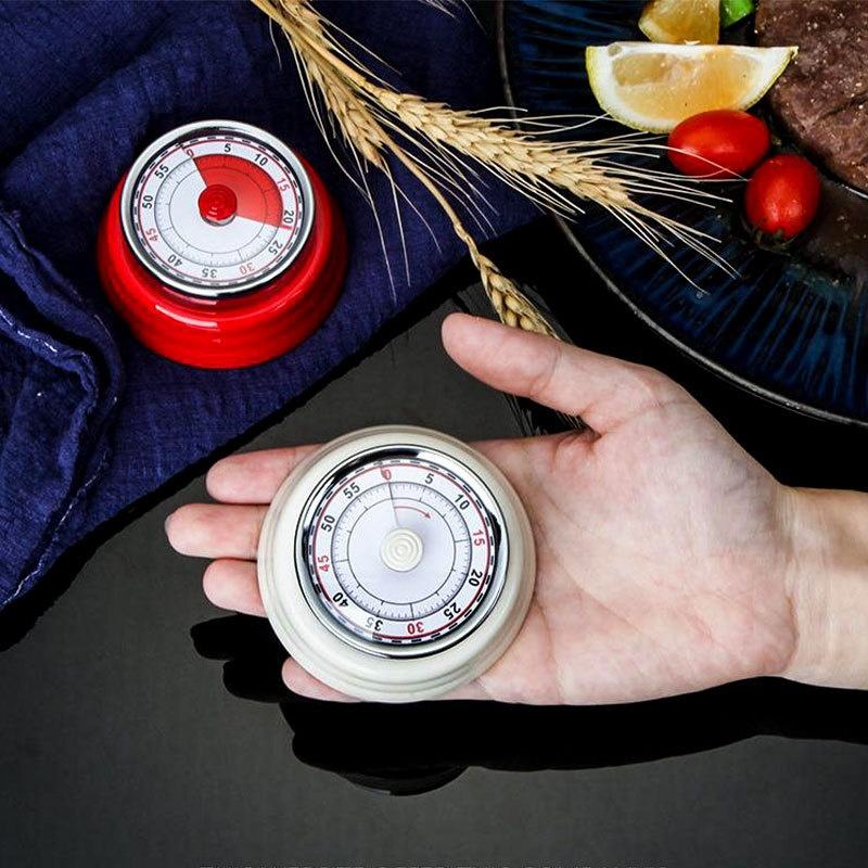 Modern Egg-Shaped Stainless Steel Mechanical Timer New Visual Time Management Countdown Reminder for Kitchen for Foreign Trade