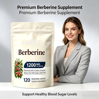 OEM/ODM Capsules de berbérine HCl et de cannelle de Ceylan 1200mg, 120 unités, Soutien immunitaire pour adultes, Végétarien, Végétalien, Sans OGM, Sans gluten