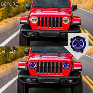 Envío gratuito a PR 18-20 para Wrangler faros LED w/azul a DRL Bar 55112878AE 55112879AE - Product Image 3