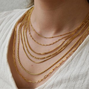 Collar de cadena de eslabones gruesos de acero inoxidable 316L para hombre y mujer, accesorios de joyería al por mayor - Product Image 2