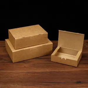 Recyclable Food Grade Kraft Paper Meal Box Food Packaging Lunch Box with Glue