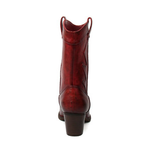 Stilisti stilisti Custom da donna Sexy <span class=keywords><strong>stivali</strong></span> alti Midi scarpe da donna <span class=keywords><strong>stivali</strong></span> da Cowboy rossi con tacchi bassi - Product Image 6