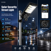 Lampadaire solaire LED avec caméra IP65, sécurité de jardin, vidéosurveillance extérieure, contrôle par application 4G, garantie de 3 ans