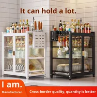 Étagère de rangement multifonctionnelle pour la cuisine, support à vaisselle multi-niveaux anti-poussière