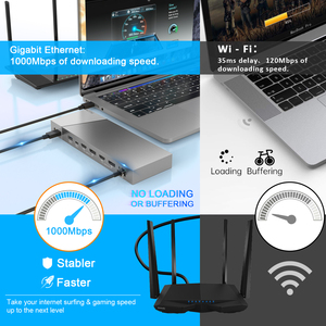 Hub USB-C 10 Gbps <span class=keywords><strong>DisplayPort</strong></span> 5K 60 Hz, double moniteur 4K 60 Hz universel, station d'accueil certifiée DisplayLink USB 3.2 - Product Image 4