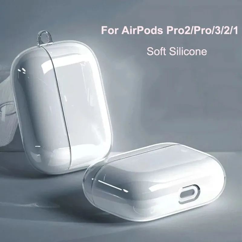 For AirPods 3 2 1 Pro 2023 Clear Transparent Case Anti-Scratch Wireless ins Soft Protective Earphones Shockproof Headphone Cover