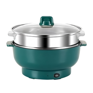 Casserole électrique multifonctionnelle à grande capacité, antiadhésive, avec couvercle en verre trempé, pour usage commercial, domestique et hôtelier, cuisson à la vapeur et à l'eau bouillante - Product Image 1