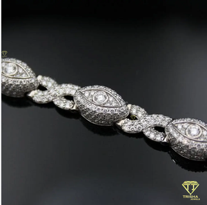 Pulsera de Diamantes de Laboratorio de Lujo con Diseño de Pavé Completamente Cubierto de Piedras y Elegante Acabado en Oro Blanco - Product Image 1