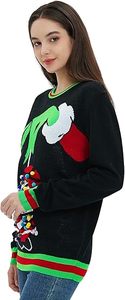 2024 personnalisé hommes drôle Festival noël <span class=keywords><strong>pull</strong></span> père noël motif Jacquard <span class=keywords><strong>pull</strong></span> moche noël Grinchs <span class=keywords><strong>pull</strong></span> - Product Image 4