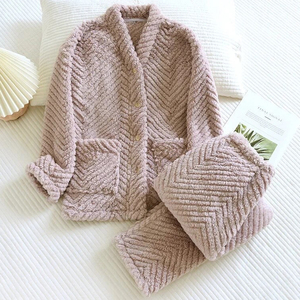 Conjunto de Pijamas de Invierno para Mujer, Grueso y Cálido, de Franela, Conjunto de Ropa de Casa para Parejas, Pijamas de Dos Piezas para Mujer - Product Image 6