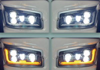 Ensemble de phares LED pour camion Howo 24V, phare LED complet, faisceau haut et bas, feux de jour DRL, clignotants, phare de remplacement