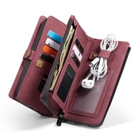 Dompet Kulit PU Kantong Kartu Kredit Premium Aksesoris Ponsel untuk iPhone 12 Mini Pro Max Casing Penutup Kulit
