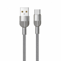 Câble de données USB-A vers Type-C à tête unique, 100W 5A, charge rapide, en nylon tressé, conducteur en cuivre pur, pour téléphones, tablettes et appareils quotidiens