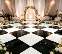 Panneaux de scène de danse pliables en alliage d'aluminium noir et blanc brillant, design modulaire, capacité de charge de 500 kg, installation rapide