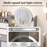 Cermin rias berlampu untuk kamar tidur, meja rias terintegrasi Modern sederhana untuk ruang sewa kecil