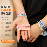 Pulseras de Hilo Ajustables con Borlas y Letras Bordadas Personalizadas para Niñas, Venta al por Mayor 2026
