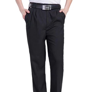 Men's <b>Black</b> Straight Leg <b>Work</b> <b>Pants</b> Polyester Fabric Restaurant Uniforms - Product Image 5