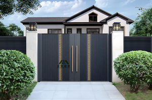 <span class=keywords><strong>Portail</strong></span> <span class=keywords><strong>Coulissant</strong></span> Moderne en Alliage d'Aluminium Écologique Thermolaqué Anti-Rouille Prix Usine pour Villas, Hôtels, Jardins - Garantie 5 Ans - Product Image 5