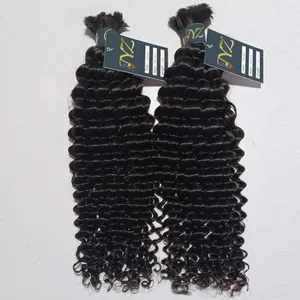 Boho Braiding Indian Deep Curly 100% Human Hair Bulk For Human Hair Knotless Braids