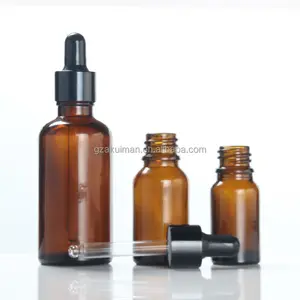 Custom Dark Amber Bottles Skin Care Packaging Dropper 5ml 10ml 15ml 20ml 1oz 50ml 100ml Glass Dropper Bottle