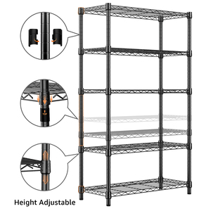 MZG 1250 lbs Steel Heavy Duty 5-Tier Black Lacquer Wire Shelving <b>Unit</b> Steel Organizer Rack for Garage <b>Kitchen</b> Bathroom Laundry - Product Image 2