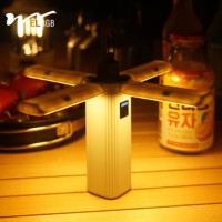 Linterna de camping de temperatura de 3 colores recargable con 4 modos de luz Luces de camping plegables LED 4 paneles plegables
