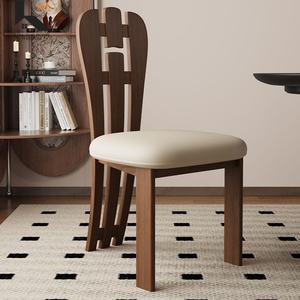 Ensemble de 4 chaises de salle à manger en bois, chaises latérales de cuisine modernes rembourrées en tissu, <span class=keywords><strong>chaise</strong></span> de salle à manger de style campagnard avec repose-pieds - Product Image 4